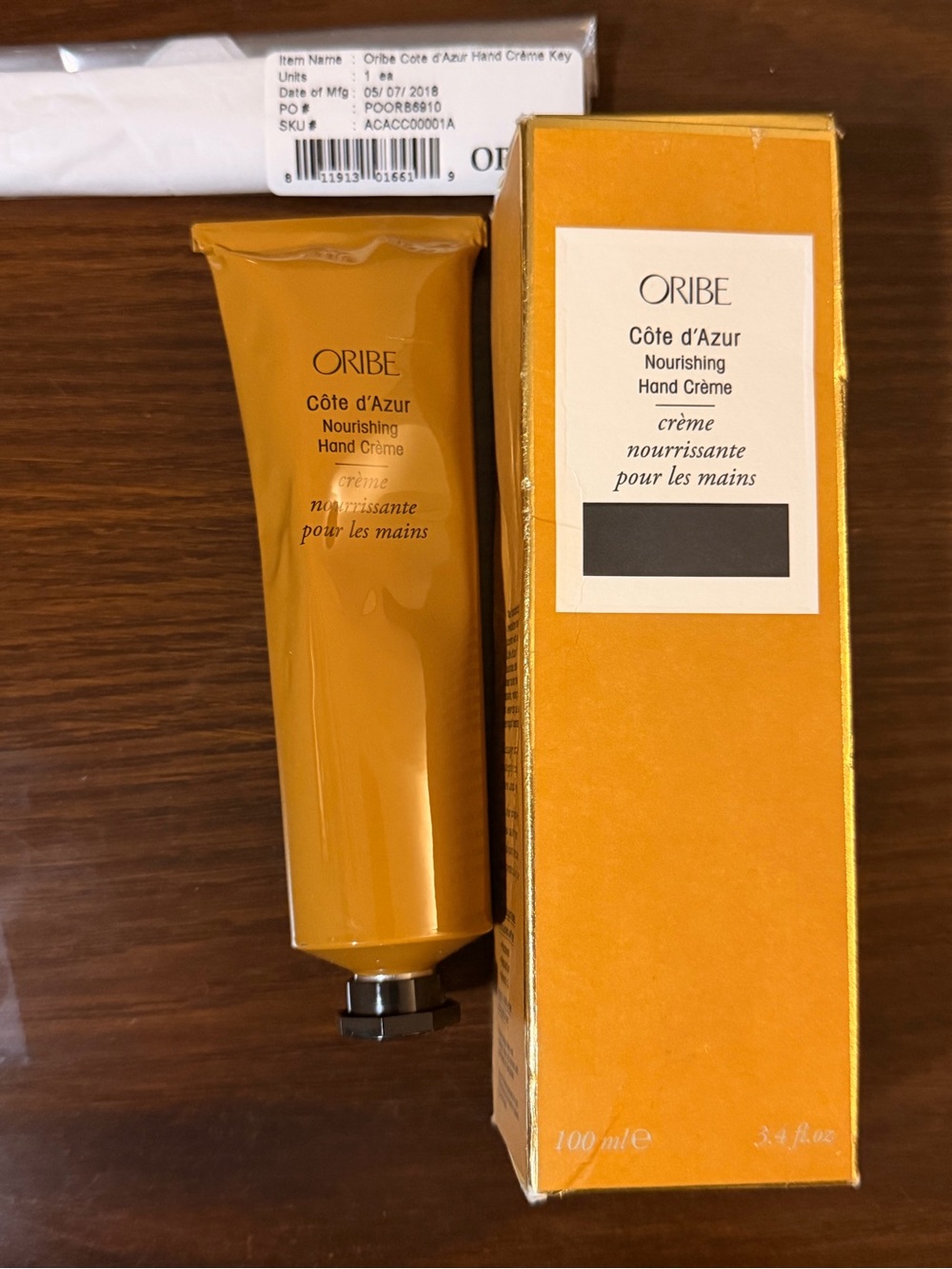 Oribe Côte d'Azur Nourishing Hand Crème - Mustard Yellow Tube & Box